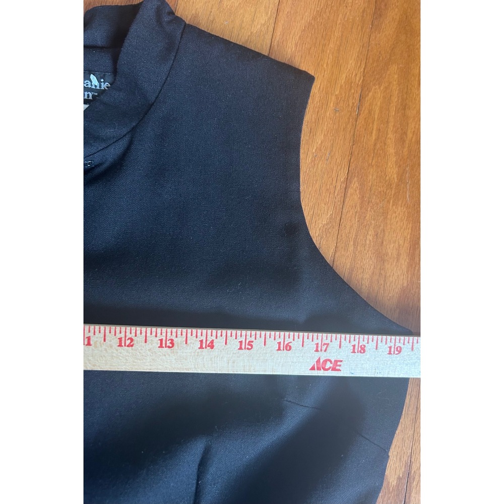 Vintage Y2K Whimsgoth Stephanie Erin Black Sleeveless Scalloped Maxi Dress SZ 10 - Picture 5 of 10